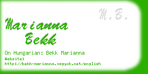 marianna bekk business card